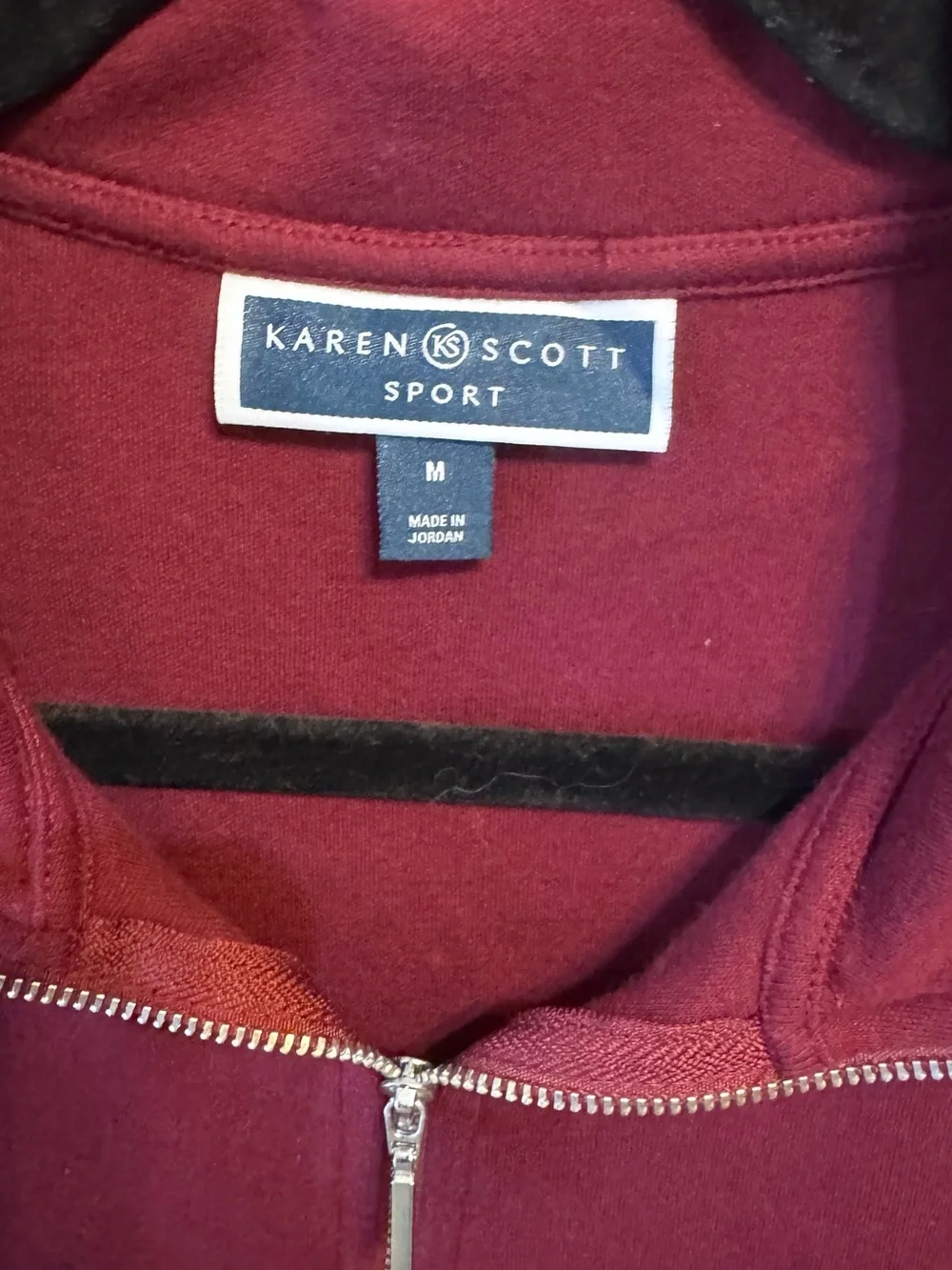 Karen Scott Sport Quarter-Zip Pullover - Burgundy NWT size Medium - Picture 3 of 9